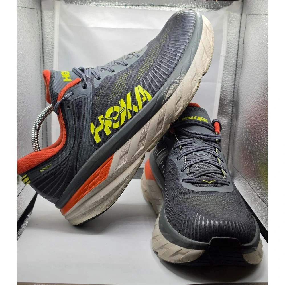 Hoka One One Bondi 7 Mens 11.5 Running Shoes Charcoal Gray